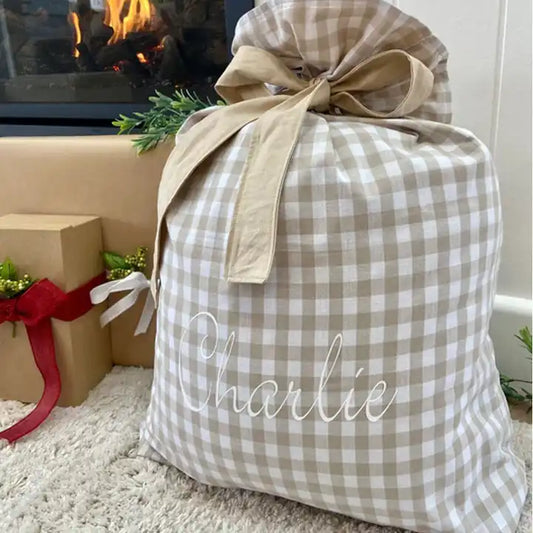 Gingham Santa Sack