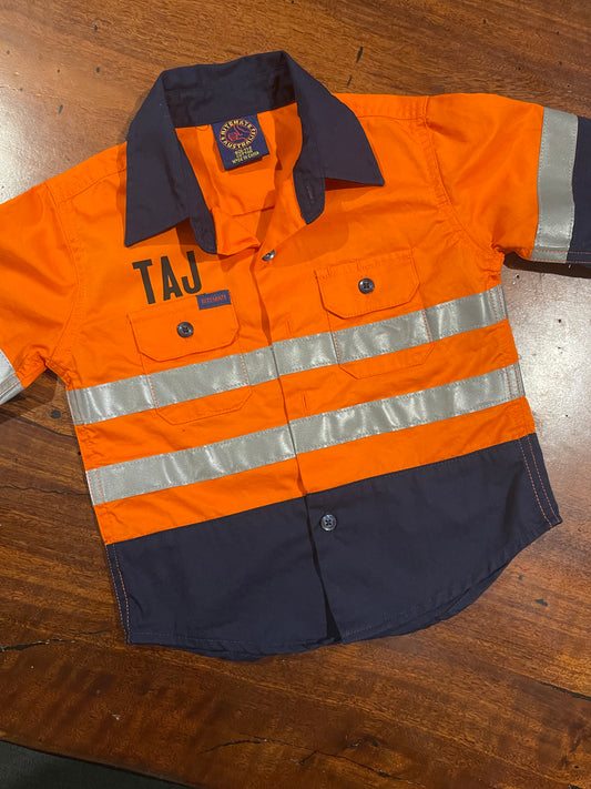 Kids Hi-Vis Workshirt with Reflective Strips